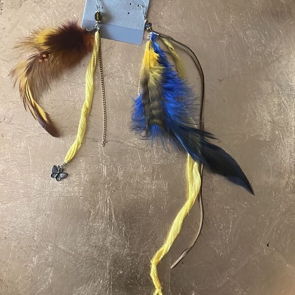 Feather earrings/ boho earrings/ western earrings/ statement earrings - Picture 1 of 5